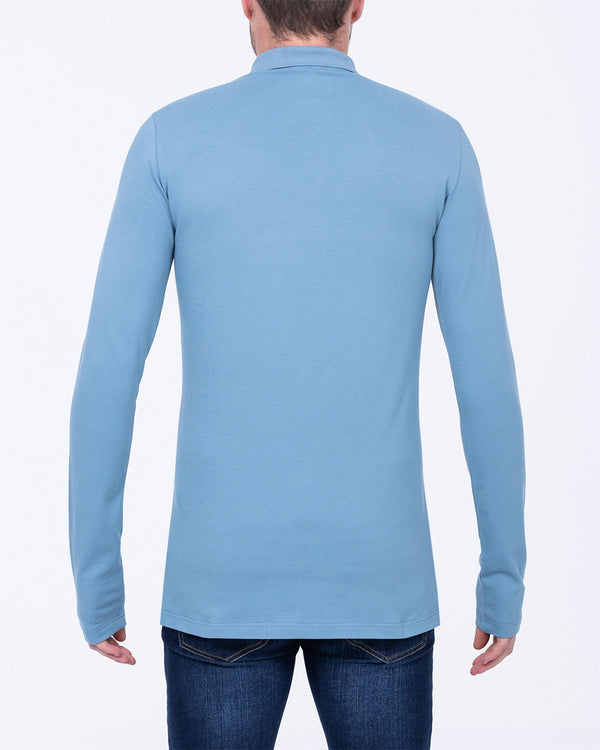 2t Slim Fit Long Sleeve Polo Shirt (slate)